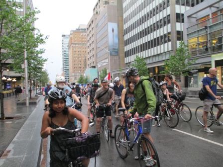 Critical Mass ride on Bloor St.