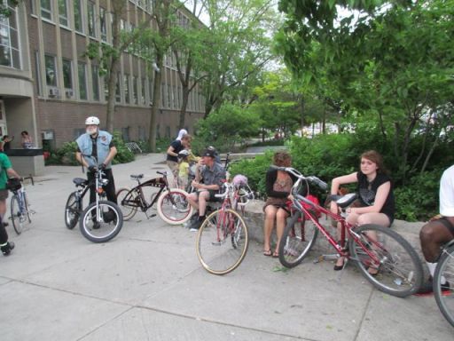 Cyclists waiting to ride