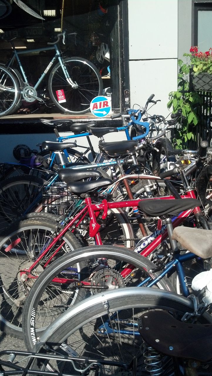 Bike rack outside shop